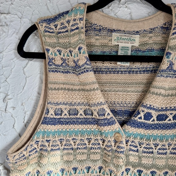 Vintage St John’s Bay Knit Sweater Vest Medium Cottagecore - Picture 2 of 7